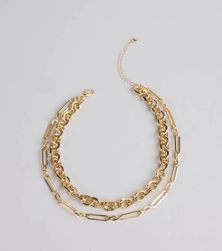 Links for Days Layered Chain Necklace sold by Windsor