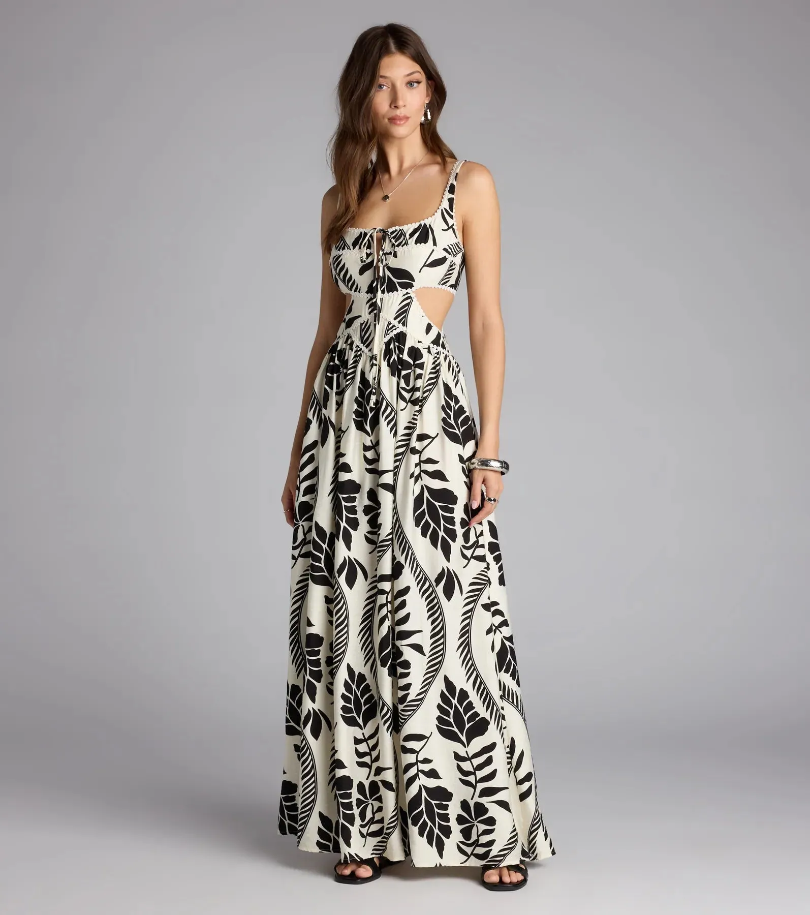 Sun And Spritz Tropical Cutout Maxi Dress sold by Windsor