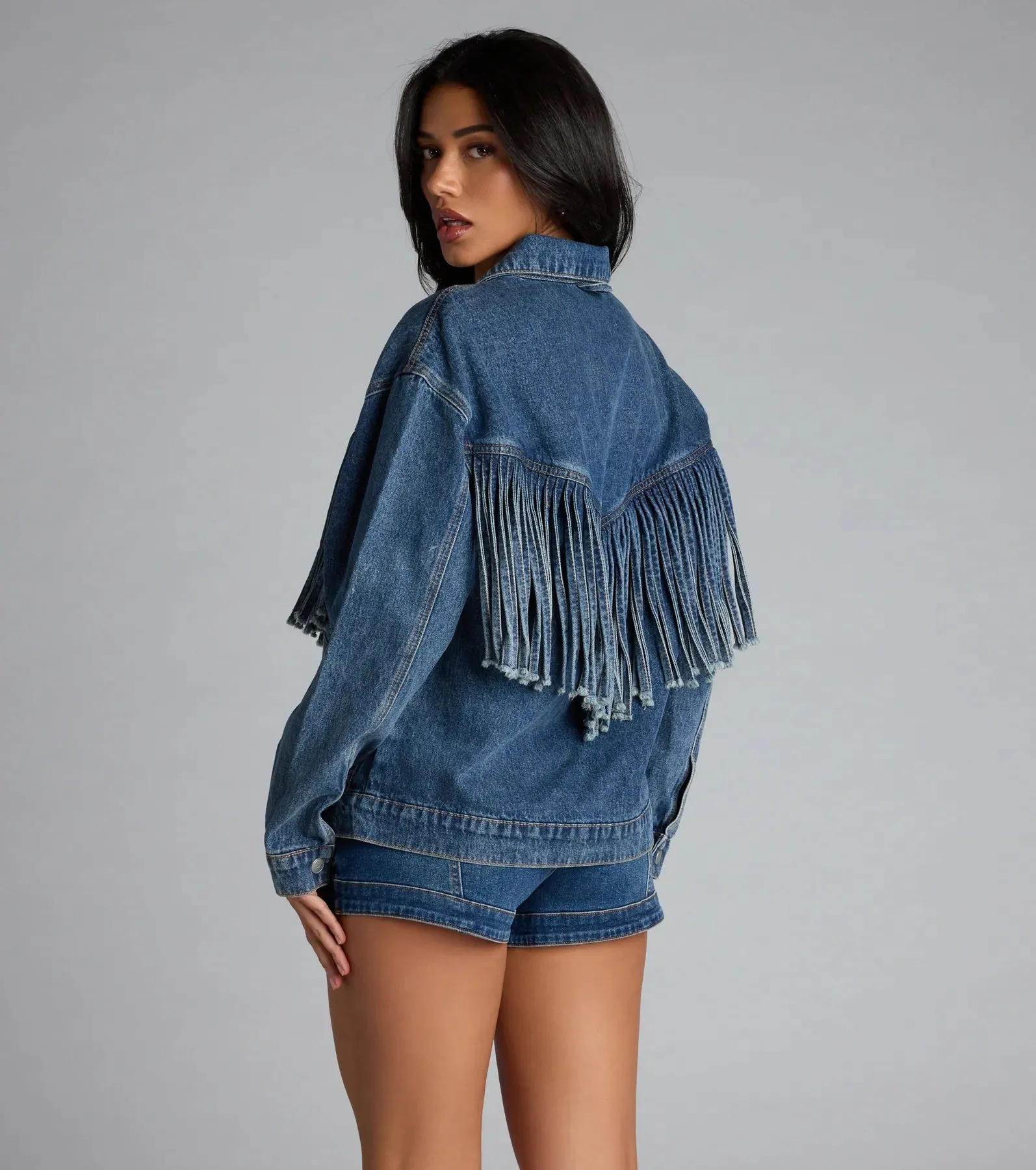 Fringe Benefits Oversized Denim Jacket sold by Windsor product image thumbnail 2