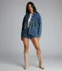 Fringe Benefits Oversized Denim Jacket sold by Windsor