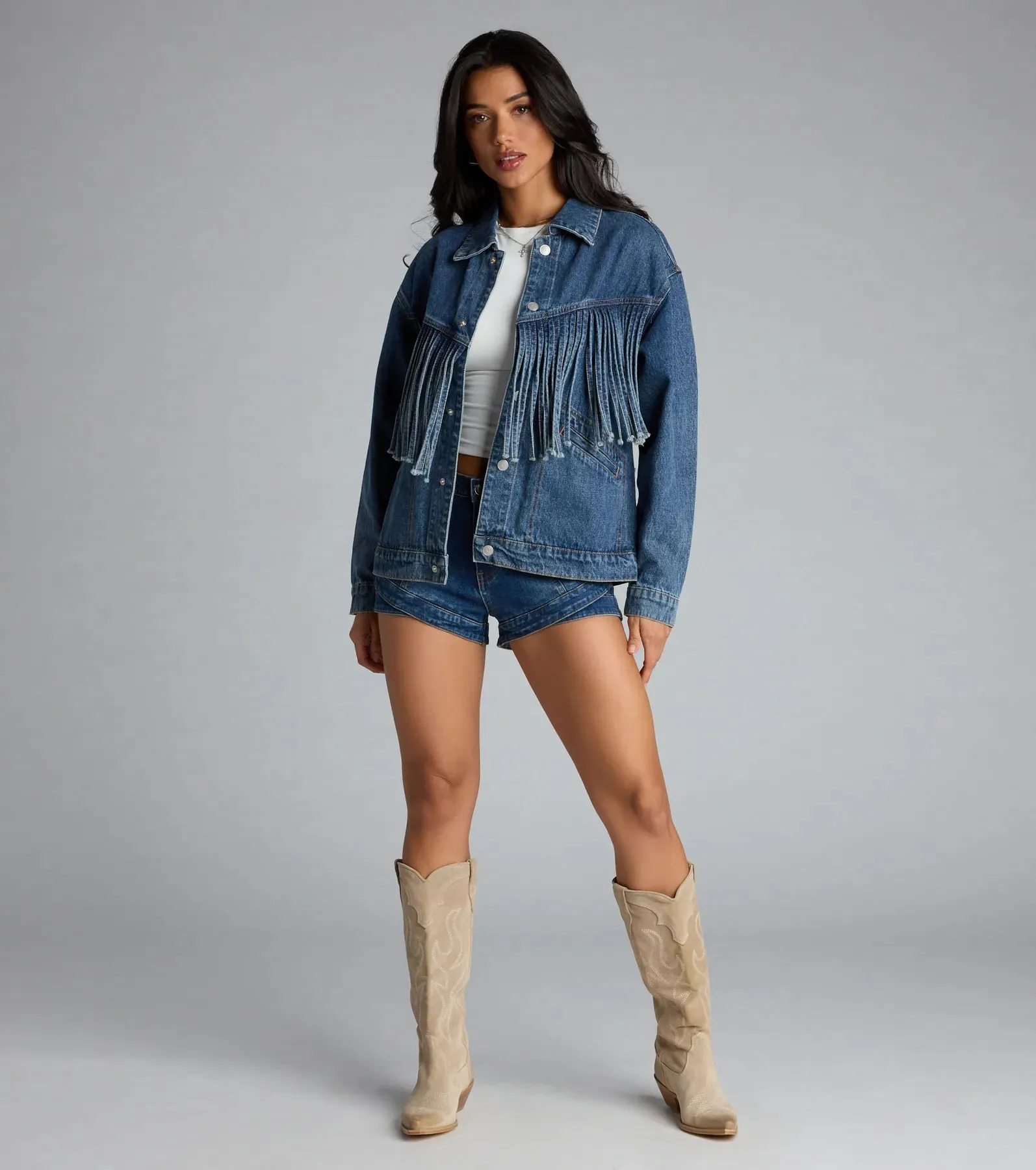 Fringe Benefits Oversized Denim Jacket sold by Windsor product image thumbnail 3