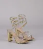 Keep It Gorgeous Rhinestone Spiral Block Heels sold by Windsor