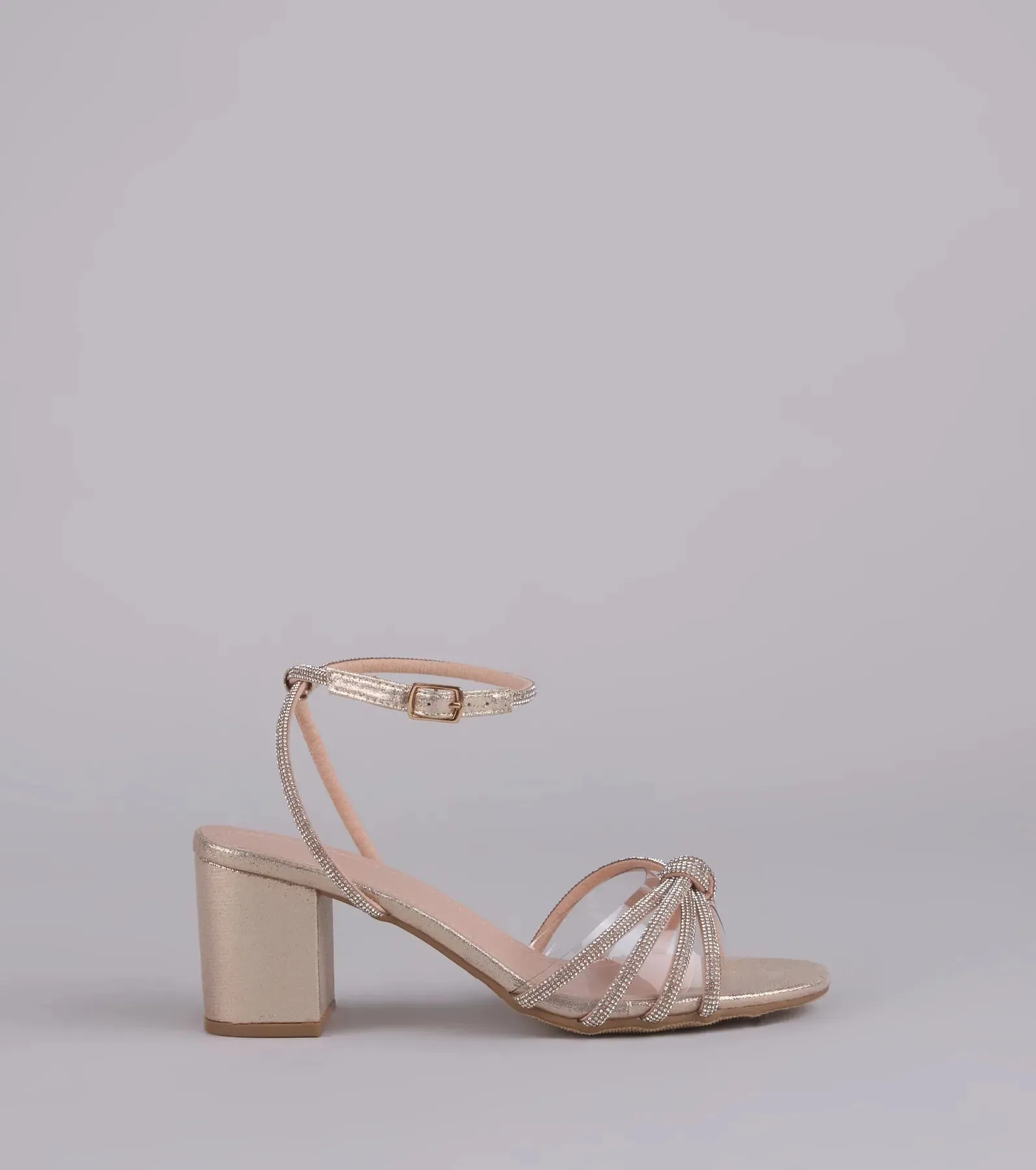 Sparkle Mode Rhinestone Strappy Glitter Block Heels sold by Windsor product image thumbnail 2