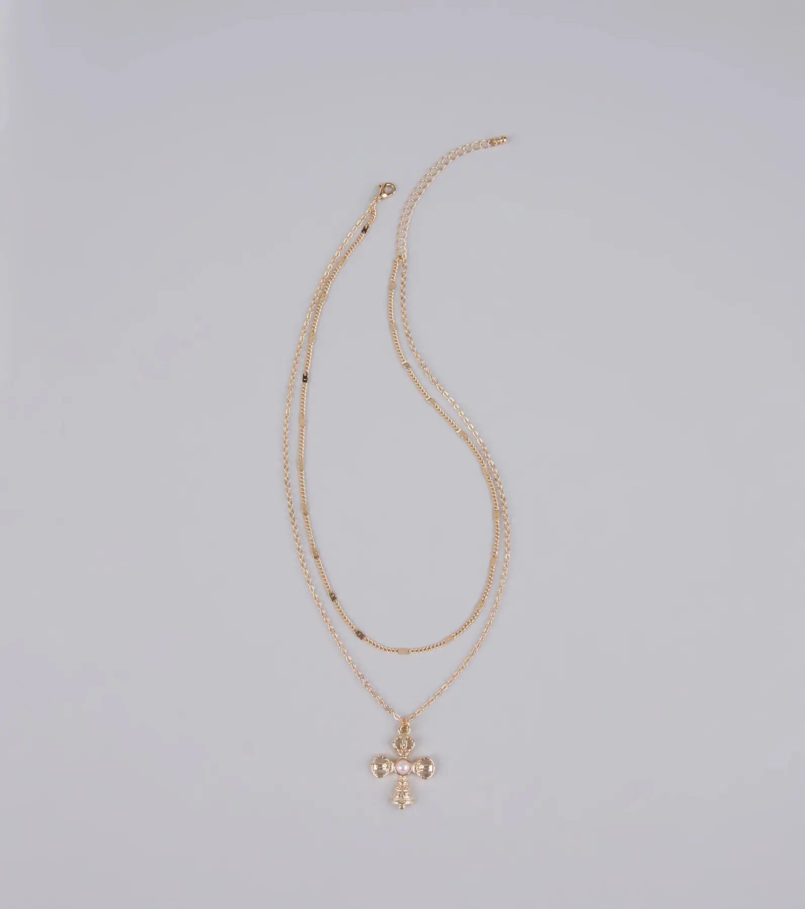 Fashionable Faith Layered Cross Pendant Necklace sold by Windsor