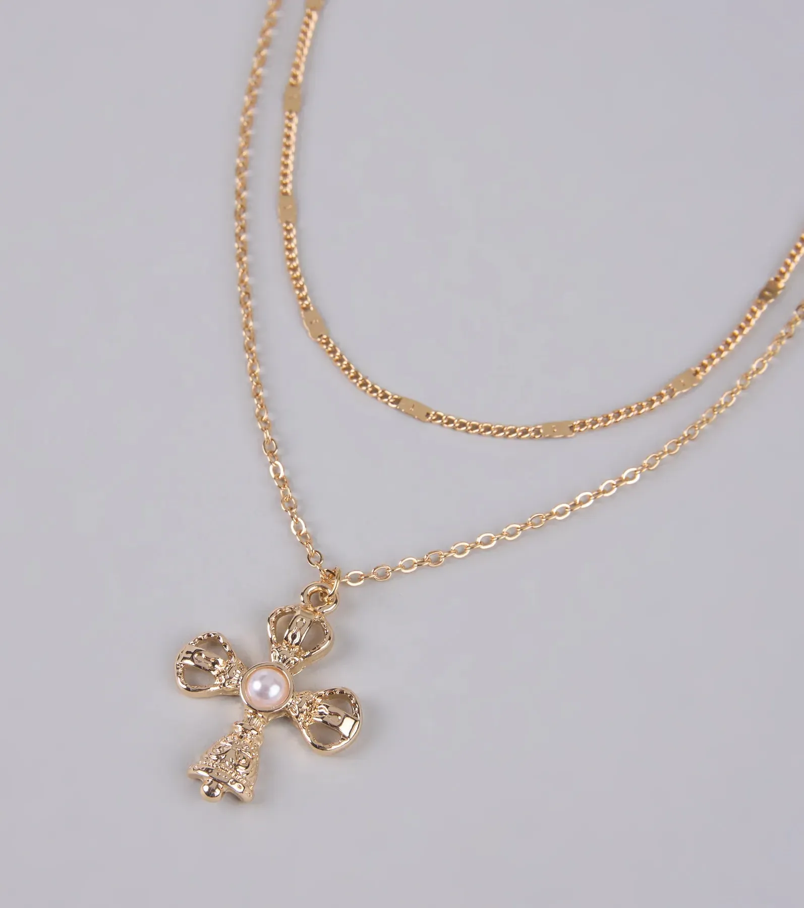 Fashionable Faith Layered Cross Pendant Necklace sold by Windsor product image thumbnail 2