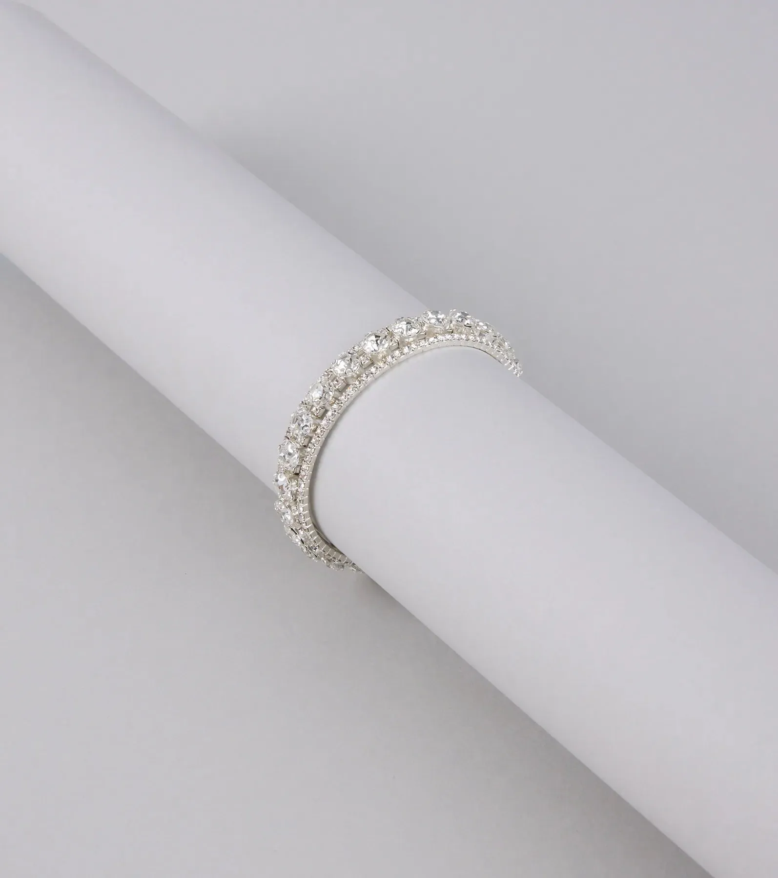 Stacked in Sparkle Rhinestone Memory Wire Bracelet sold by Windsor