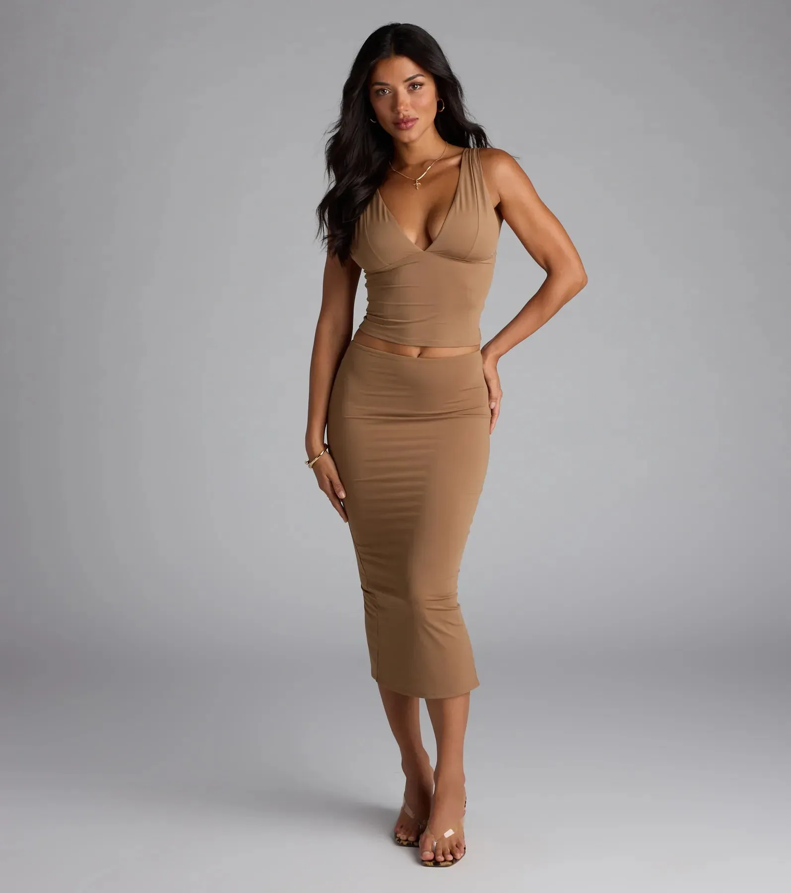 Serenade Me Bodycon Midi Skirt sold by Windsor product image thumbnail 5