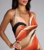 Paint the Town Halter Abstract Mini Dress sold by Windsor