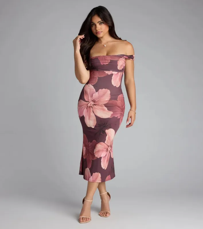 Love in Bloom Floral Off-Shoulder Dress sold by Windsor