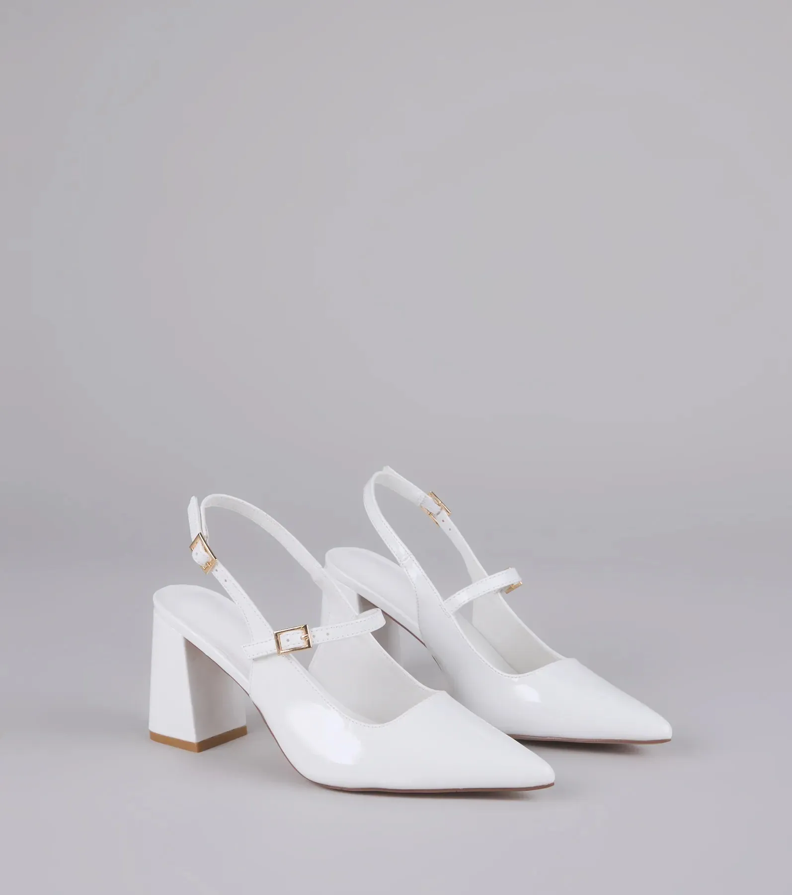 Point Made Buckle Strap Sling-Back Pumps sold by Windsor