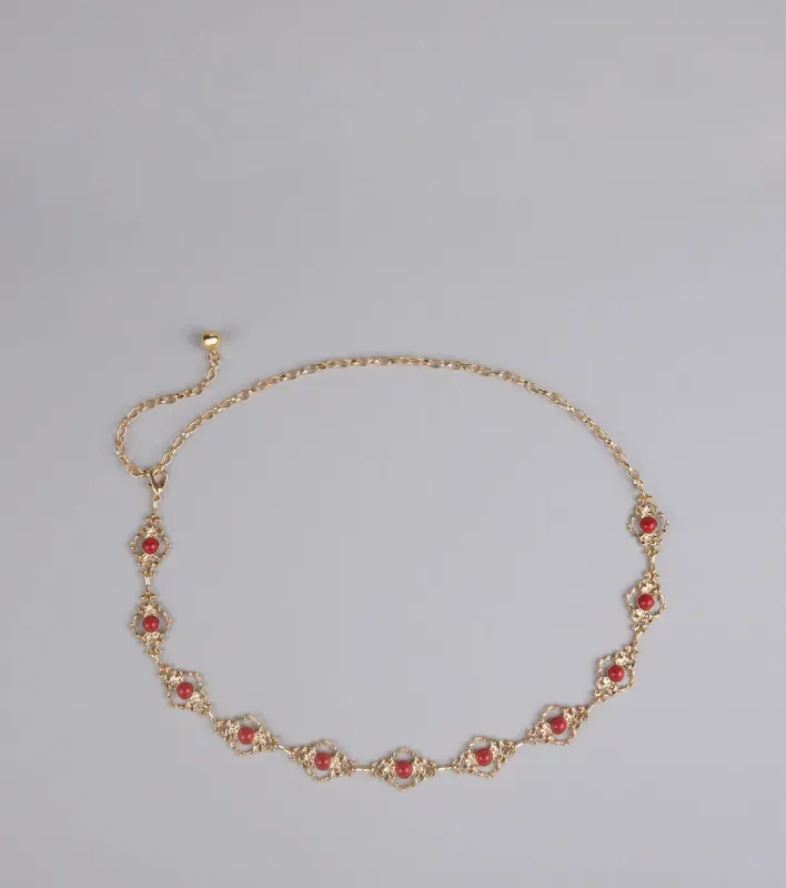 Pretty Please Dainty Stone Chain Belt sold by Windsor