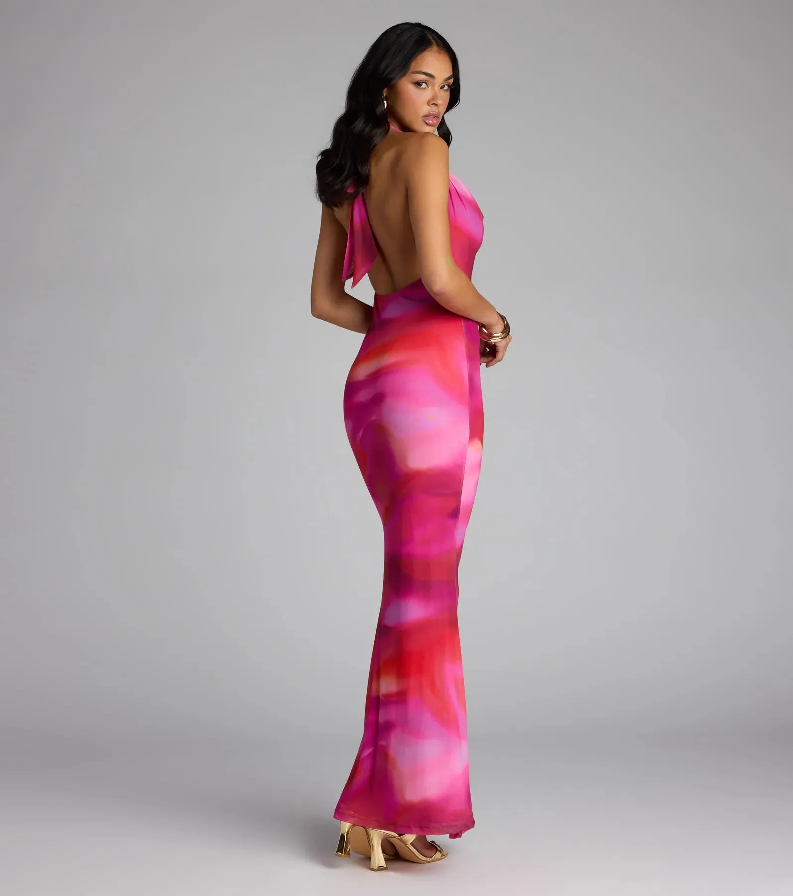 Turn Heads Tie-Dye Open Back Maxi Dress sold by Windsor product image thumbnail 2