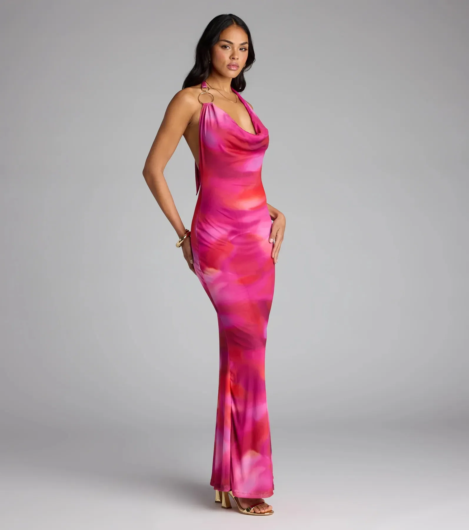 Turn Heads Tie-Dye Open Back Maxi Dress sold by Windsor product image thumbnail 4