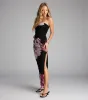 Midnight In Bloom Floral Slit Maxi Dress sold by Windsor
