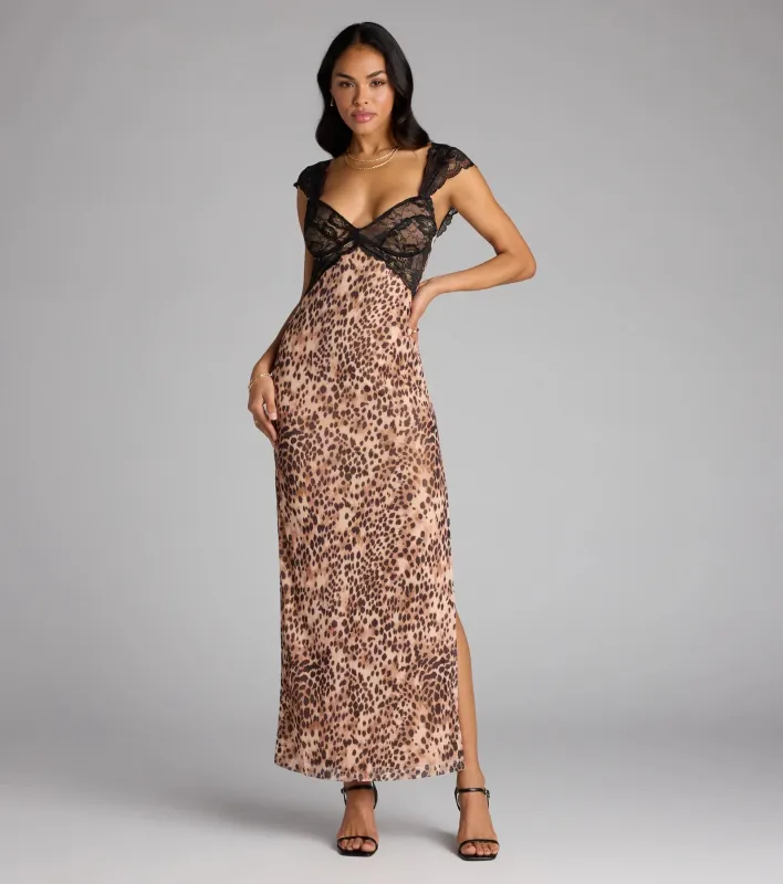 Born to Be Bold Lace Leopard Maxi Dress sold by Windsor