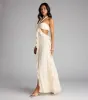 Ruffle and Ready Chiffon Halter Maxi Dress sold by Windsor