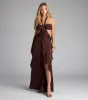 Ruffle and Ready Chiffon Halter Maxi Dress sold by Windsor