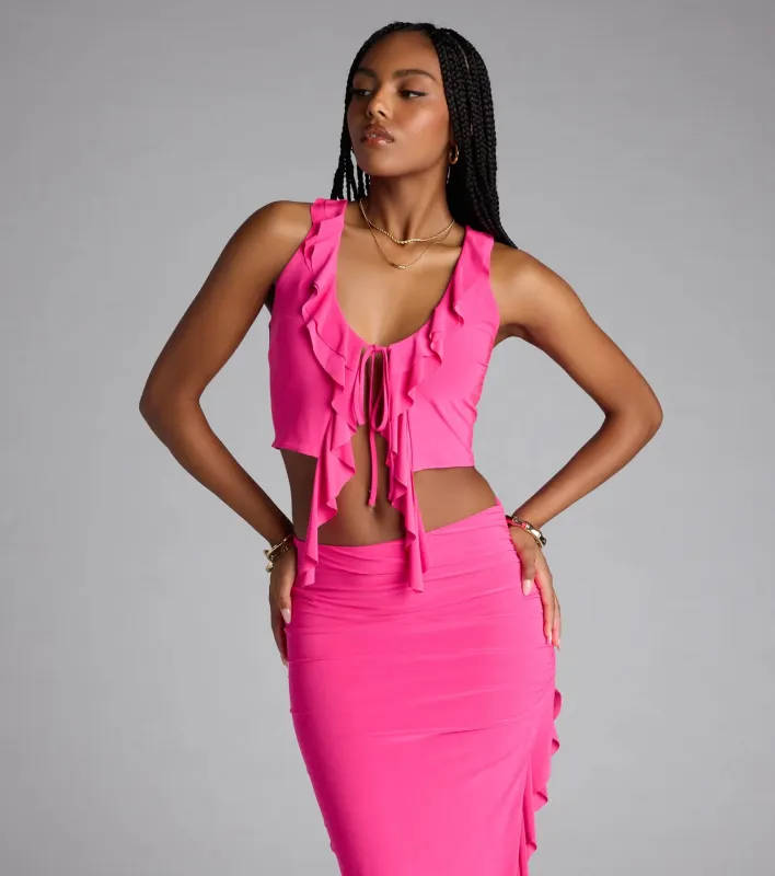 Ruffle Me Up Crop Top sold by Windsor