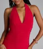 Flirt First, Apologize Later Halter Mini Dress sold by Windsor