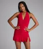 Flirt First, Apologize Later Halter Mini Dress sold by Windsor