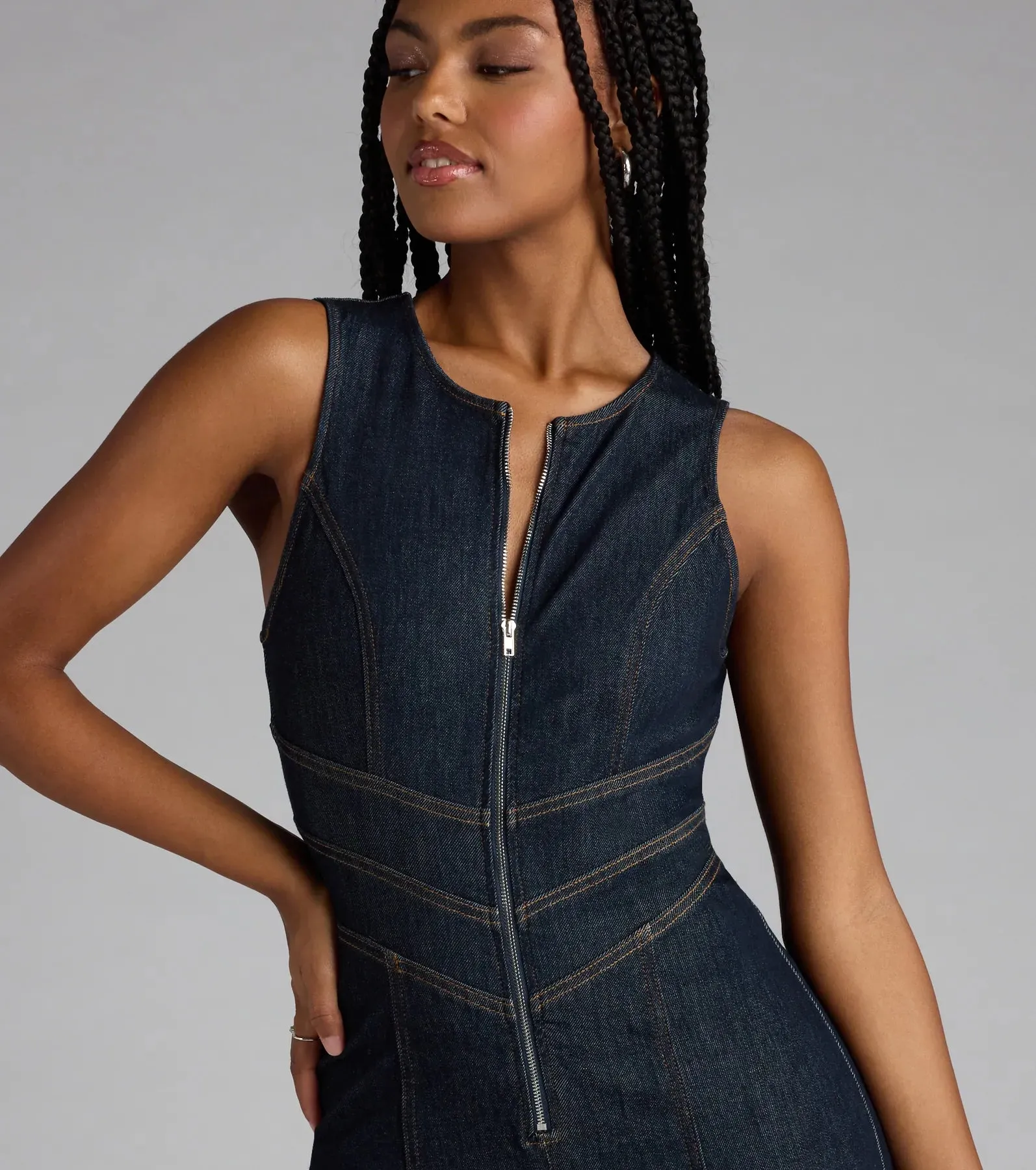 Steal Your Heart Denim Romper sold by Windsor product image thumbnail 4