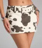 Cowgirl Off Duty Cow Print Mini Skort sold by Windsor