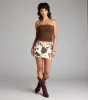 Cowgirl Off Duty Cow Print Mini Skort sold by Windsor