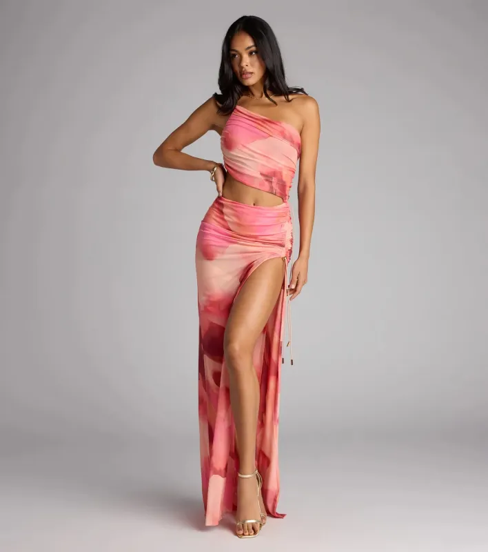 Heat Check Abstract Cutout Maxi Dress sold by Windsor