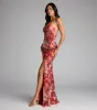 Sloane Floral Mesh High Slit Mermaid Dress sold by Windsor