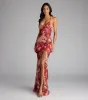 Sloane Floral Mesh High Slit Mermaid Dress sold by Windsor