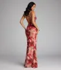 Sloane Floral Mesh High Slit Mermaid Dress sold by Windsor