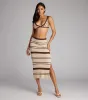 Summer Crush Striped Crochet Midi Skirt sold by Windsor