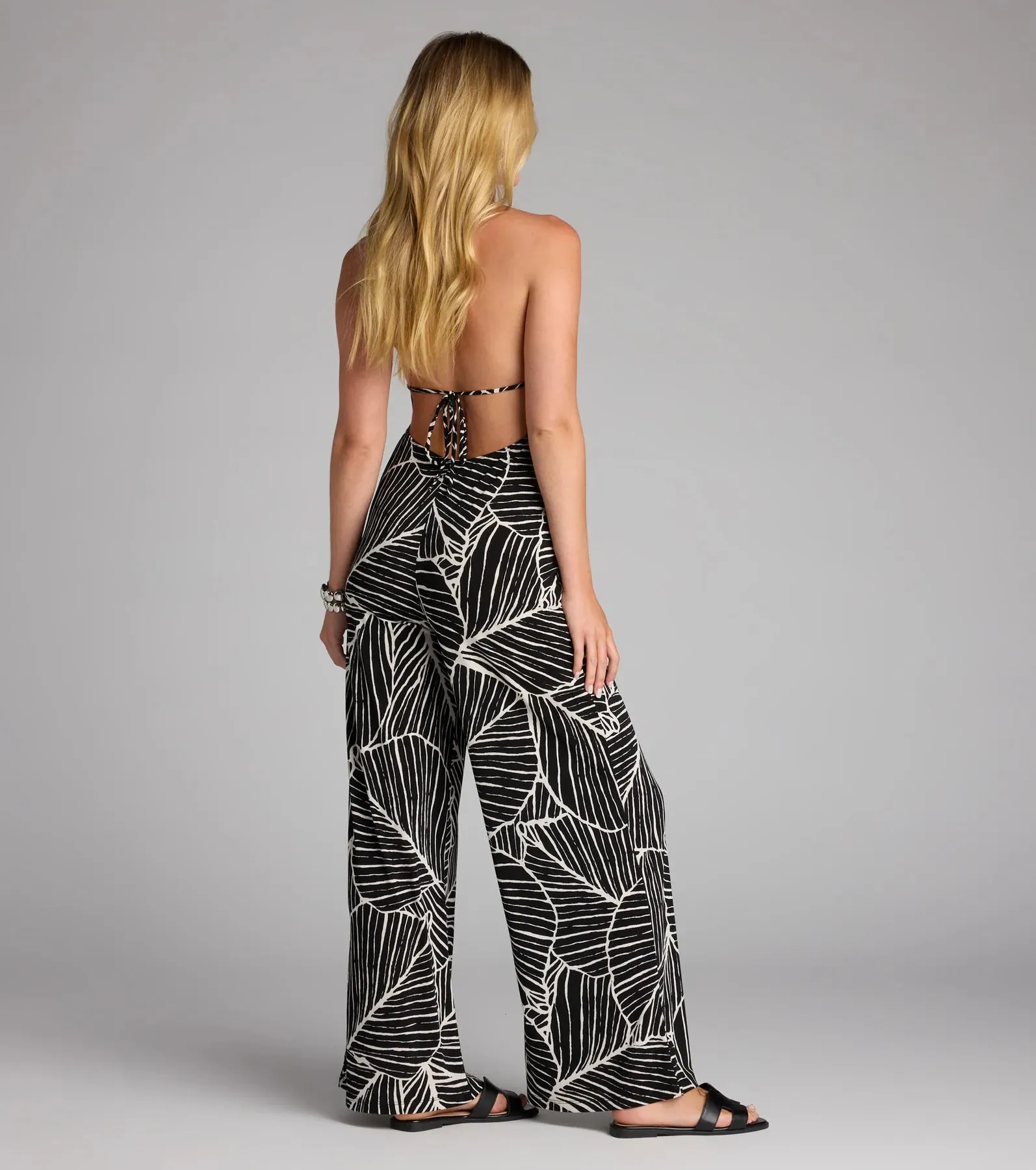 Tropic Like It’s Hot Wide Leg Cowl Neck Jumpsuit sold by Windsor product image thumbnail 2