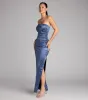 Kaleigh Satin Strapless Formal Dress sold by Windsor