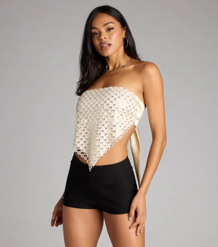 Sweet Like Fringe Sequin Hanky Top sold by Windsor