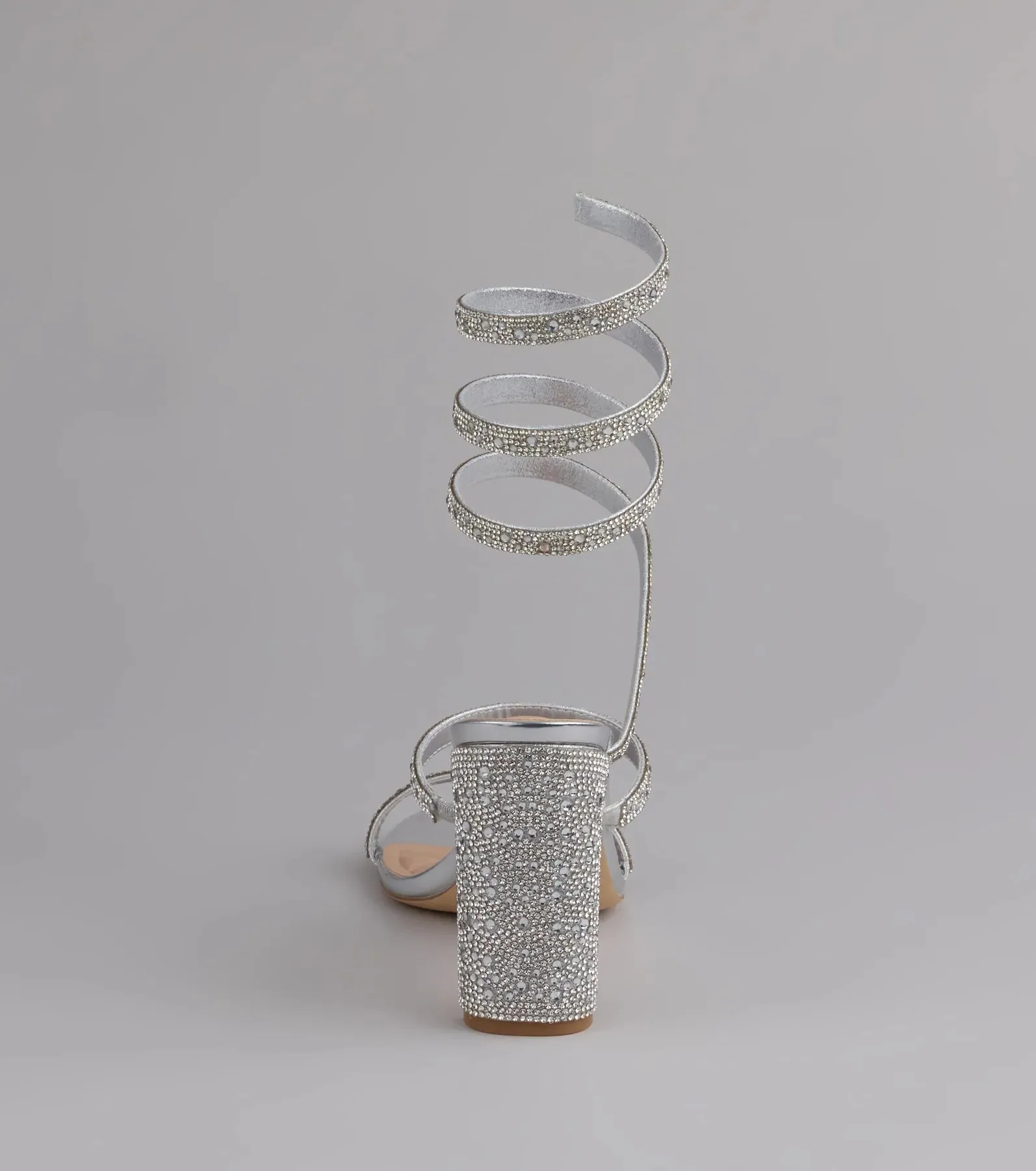 Feelin' Glam Rhinestone Spiral Strap Block Heels sold by Windsor product image thumbnail 4