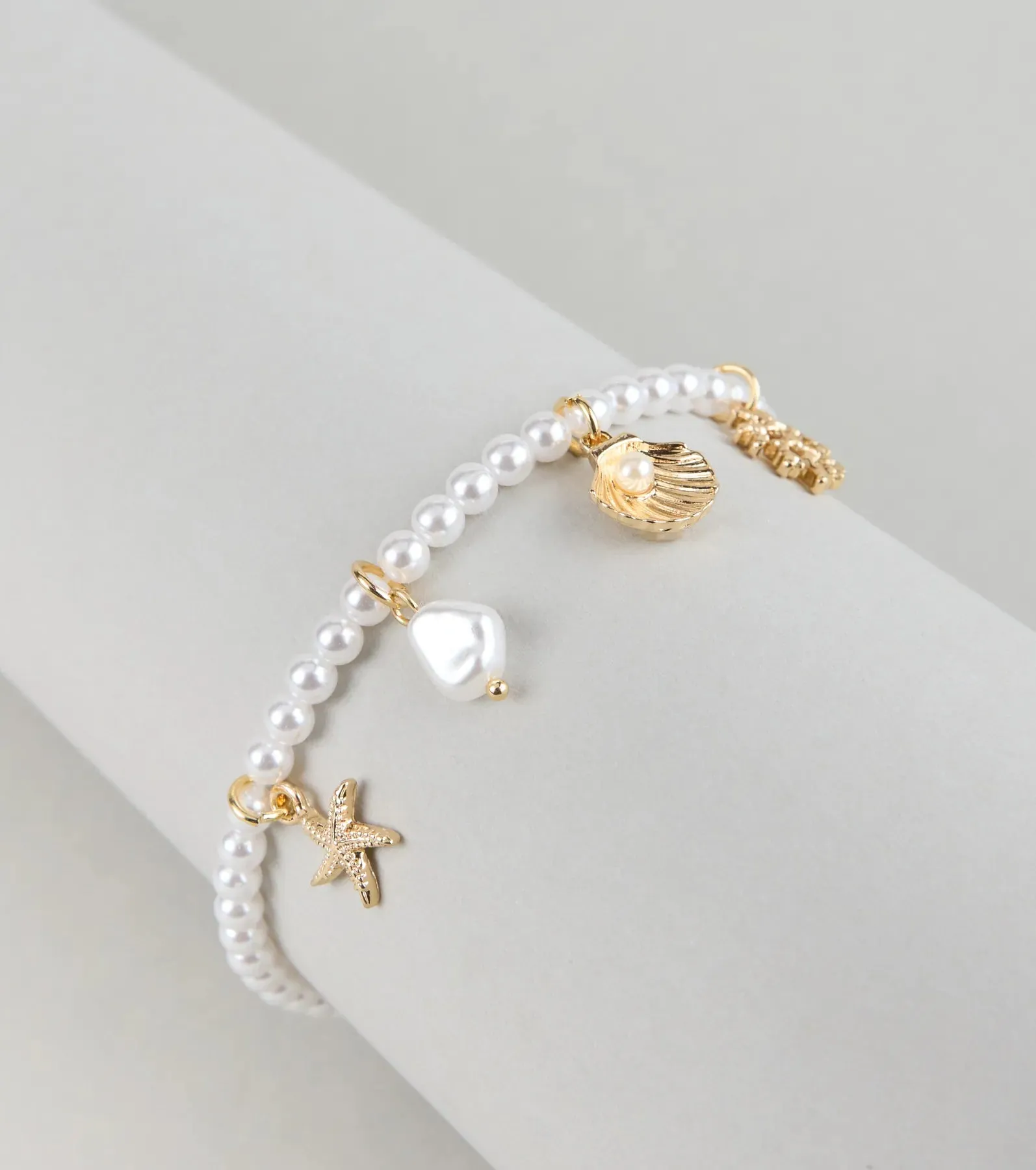 Coastal Cutie Faux Pearl Charm Bracelet sold by Windsor