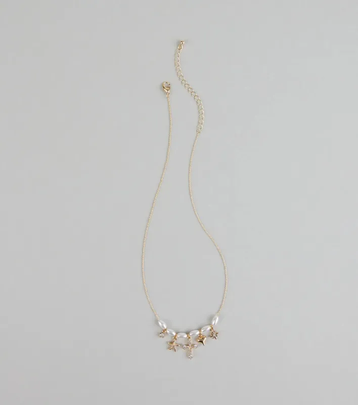 Seas the Moment Faux Pearl Charm Necklace sold by Windsor