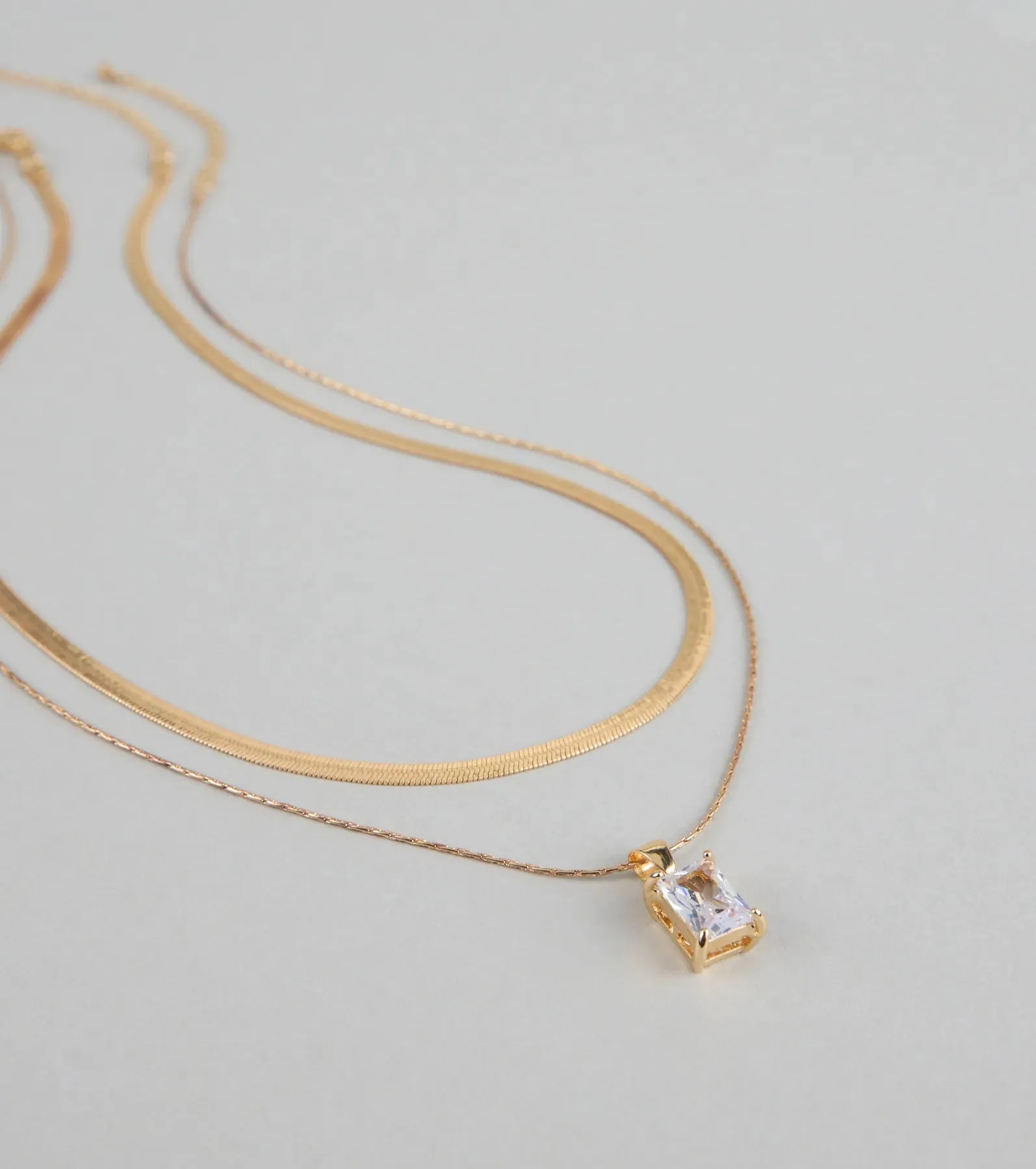 Glow Moment Layered Rhinestone Necklace sold by Windsor product image thumbnail 2