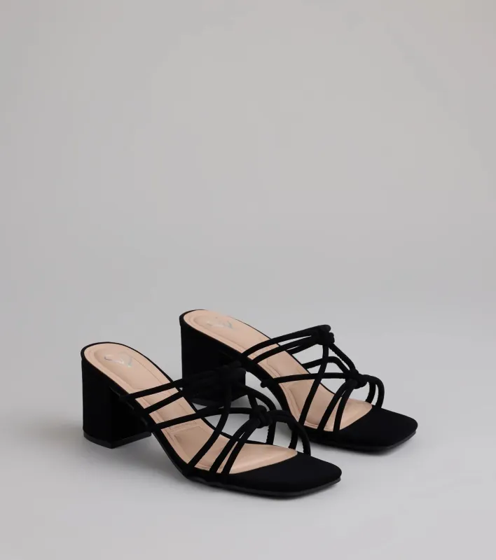 Tied To The Moment Block Heel Mules sold by Windsor