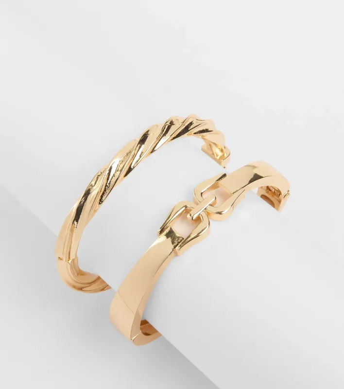 Double The Drama Chain And Twist Bangle Set sold by Windsor
