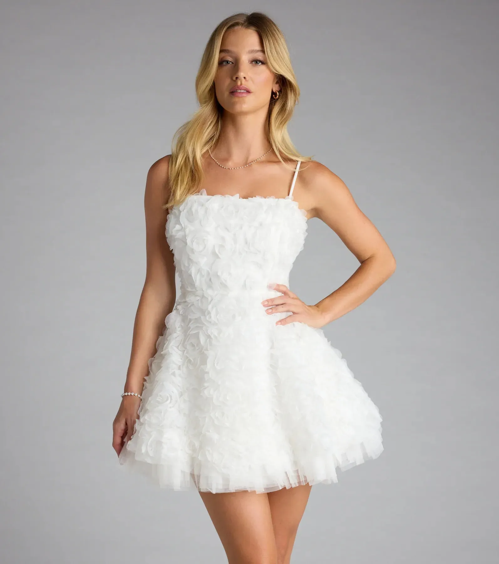 Hallie Rosette Lace-Up Skater Dress sold by Windsor