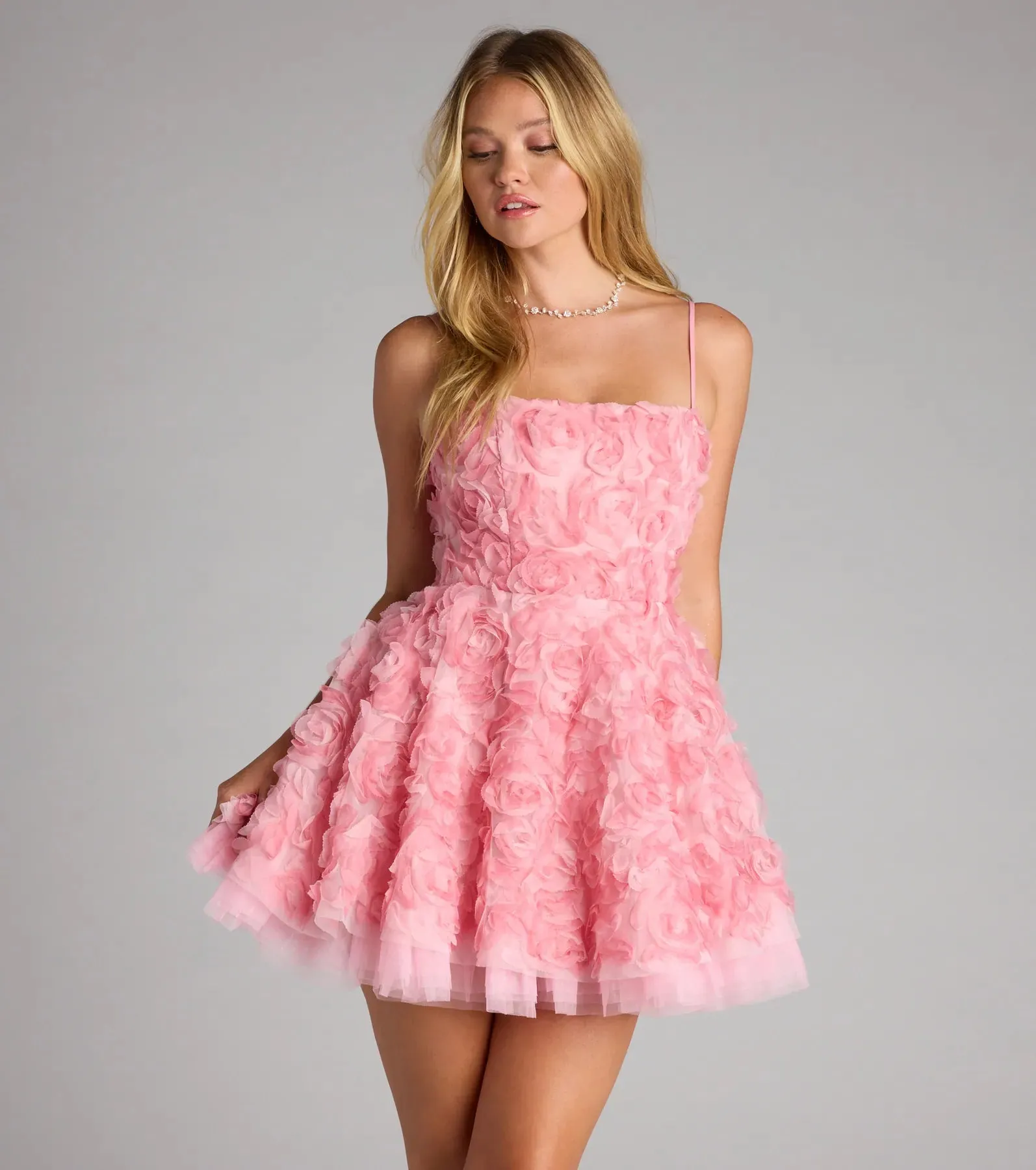 Hallie Rosette Lace-Up Skater Dress sold by Windsor product image thumbnail 5