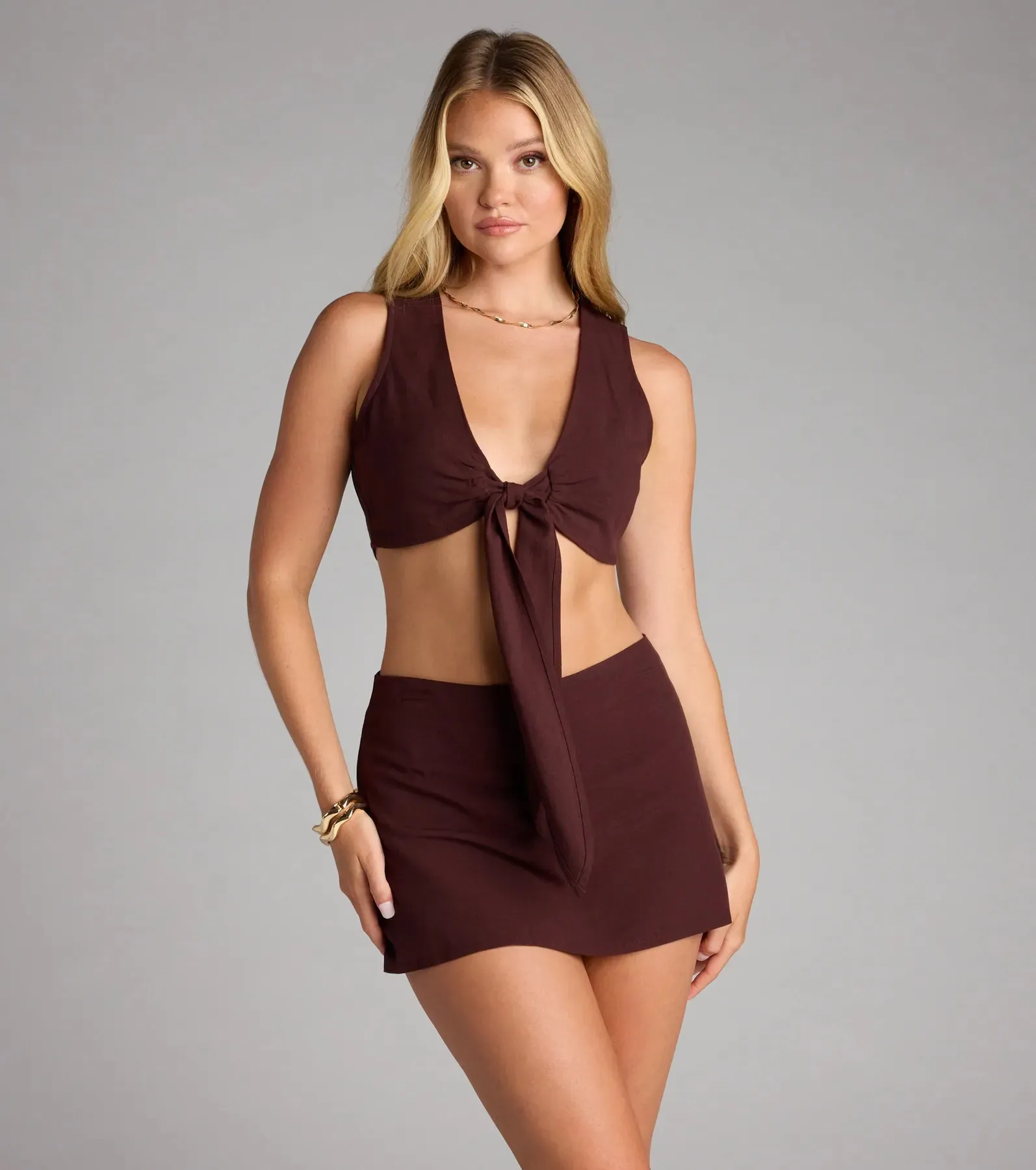 Sunny Daze Linen Mini Skort sold by Windsor product image thumbnail 4