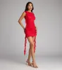 Stop And Stun Rosette Ruffle Mini Dress sold by Windsor