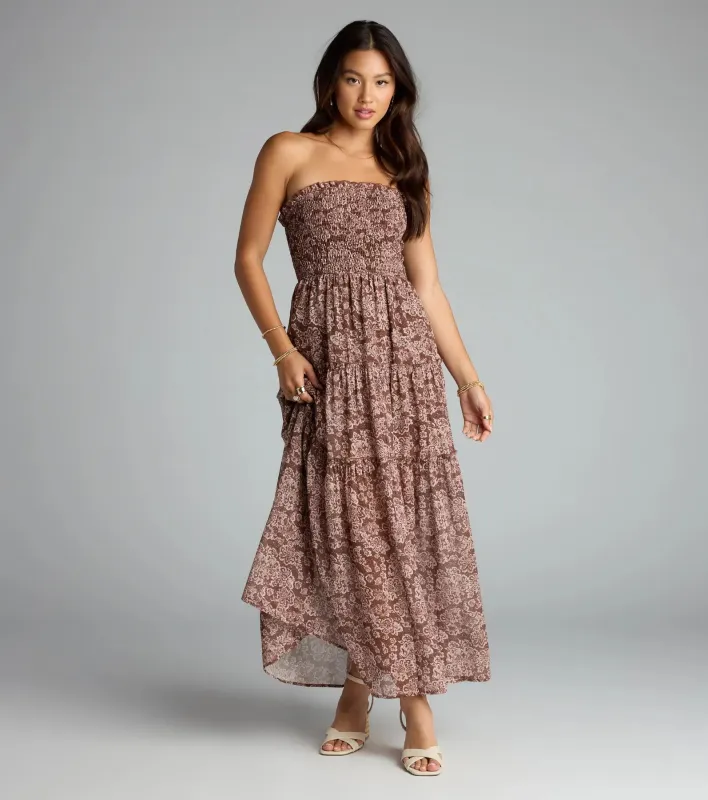 Meet Me in the Meadow Chiffon Floral Maxi Dress sold by Windsor