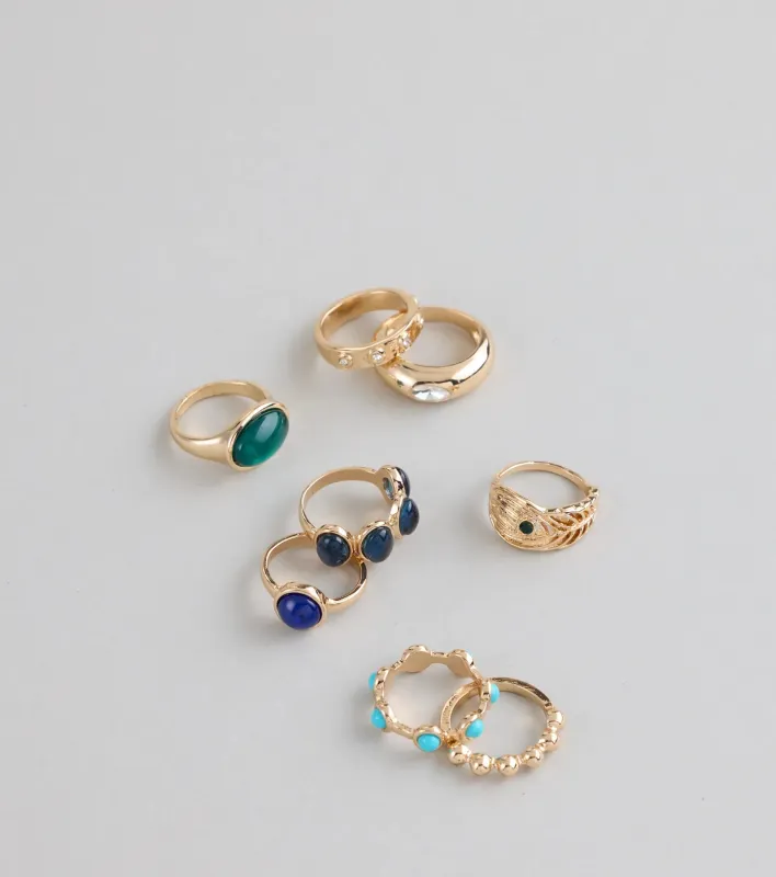 Stack Your Shine Eight-Pack Ring Set sold by Windsor