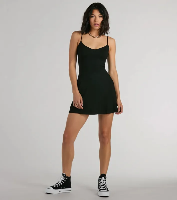 Confident Cutie Sleeveless V-Neck A-Line Mini Dress sold by Windsor