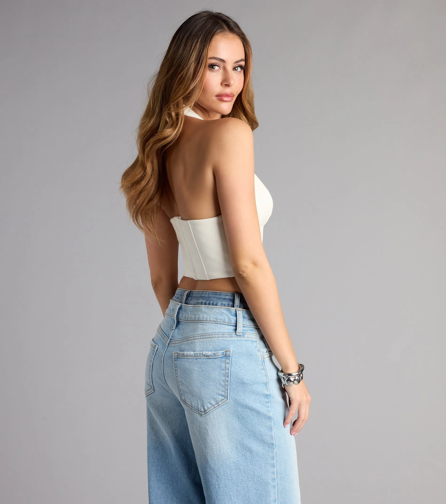 Zip Me Up Halter Corset Top sold by Windsor product image thumbnail 2