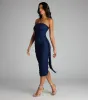 Own The Room Strapless Mesh Midi Dress sold by Windsor